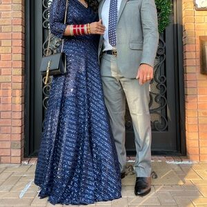 Blue Indian reception gown